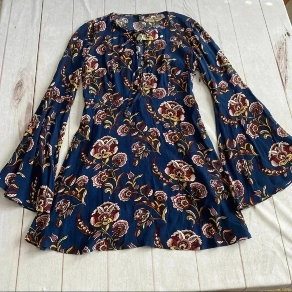 NWT Forever 21 Paisley BoHo sleeve dress size S - Picture 3 of 9